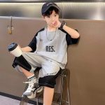 【110-170cm】2点セット 男の子 2色選べる ハンサム カジュアル スポーツ 配色 切り替え - 画像 (4)