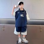 【110-170cm】2点セット 男の子 2色選べる ハンサム カジュアル スポーツ 配色 切り替え - 画像 (6)