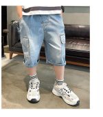 【110-160cm】ショートパンツ 男の子 デニム アップリケ ポケット付き - 画像 (8)