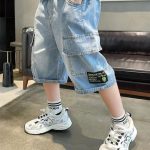 【110-160cm】ショートパンツ 男の子 デニム アップリケ ポケット付き - 画像 (3)