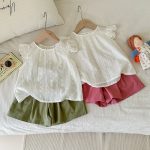 【90-140cm】セットアップ 女の子 透かし編み 無地 キュート - 画像 (3)