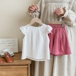 【90-140cm】セットアップ 女の子 透かし編み 無地 キュート - 画像 (5)