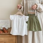 【90-140cm】セットアップ 女の子 透かし編み 無地 キュート - 画像 (7)