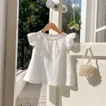 【90-140cm】セットアップ 女の子 透かし編み 無地 キュート - 画像 (8)