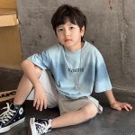 【90-160cm】半袖 Tシャツ 男の子 韓国系 カジュアル 絞り染め アルファベット - 画像 (3)