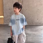 【90-160cm】半袖 Tシャツ 男の子 韓国系 カジュアル 絞り染め アルファベット - 画像 (4)