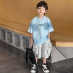 【90-160cm】半袖 Tシャツ 男の子 韓国系 カジュアル 絞り染め アルファベット - 画像 (5)