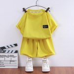 【90-160cm】セットアップ 男女兼用 全4色 無地 半袖 Tシャツ✛ショートパンツ - 画像 (3)