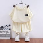 【90-160cm】セットアップ 男女兼用 全4色 無地 半袖 Tシャツ✛ショートパンツ - 画像 (5)
