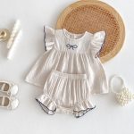 【66-100cm】セットアップ ベビー キュート リボン - 画像 (3)