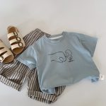 【90-160cm】半袖トップス キッズ服 プリント カジュアル - 画像 (6)