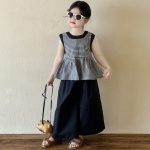 【90-140cm】セットアップ 女の子 森ガール チェック柄 - 画像 (4)