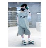 【120-170cm】セットアップ  男の子 韓国風 アルファベット 袖なし Tシャツ＋ショートパンツ - 画像 (9)