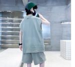 【120-170cm】セットアップ  男の子 韓国風 アルファベット 袖なし Tシャツ＋ショートパンツ - 画像 (12)