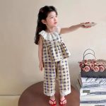 【80-160cm】セットアップ 女の子 ノースリーブ ドット柄 花柄 - 画像 (4)