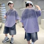 【120-170cm】半袖 Tシャツ 男の子 ゆったり 2色選べる グラデーション色