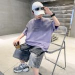 【120-170cm】半袖 Tシャツ 男の子 ゆったり 2色選べる グラデーション色 - 画像 (4)