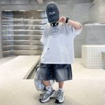 【120-170cm】半袖 Tシャツ 男の子 ゆったり 2色選べる グラデーション色 - 画像 (5)