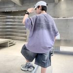 【120-170cm】半袖 Tシャツ 男の子 ゆったり 2色選べる グラデーション色 - 画像 (6)