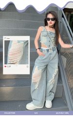 【120-170cm】 セットアップ 女の子 無地 デニム - 画像 (10)