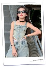 【120-170cm】 セットアップ 女の子 無地 デニム - 画像 (11)
