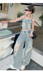 【120-170cm】 セットアップ 女の子 無地 デニム - 画像 (22)