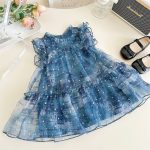 【90-140cm】ワンピース 女の子 スウィート メッシュ ノースリーブ - 画像 (5)
