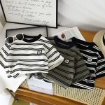 【80-150cm】半袖 Tシャツ 男の子 シンプル 定番 カジュアル 配色 ボーダー
