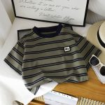 【80-150cm】半袖 Tシャツ 男の子 シンプル 定番 カジュアル 配色 ボーダー - 画像 (4)
