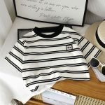 【80-150cm】半袖 Tシャツ 男の子 シンプル 定番 カジュアル 配色 ボーダー - 画像 (5)