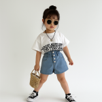 【110-160cm】セットアップ 女の子 デニム シンプル - 画像 (7)