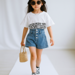 【110-160cm】セットアップ 女の子 デニム シンプル - 画像 (8)