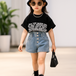 【110-160cm】セットアップ 女の子 デニム シンプル - 画像 (9)