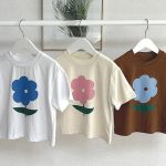 【90-160cm】半袖Ｔシャツ 女の子 スウィート 花柄 プリント