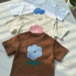【90-160cm】半袖Ｔシャツ 女の子 スウィート 花柄 プリント - 画像 (3)