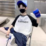 【110-160cm】半袖Tシャツ 男の子 プリント 配色 カジュアル - 画像 (3)