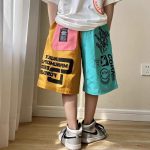 【110-160cm】ショートパンツ 男の子 アルファベット 配色 切り替え プリント カジュアル - 画像 (7)
