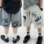 【110-160cm】ショートパンツ 男の子 アルファベット プリント 2色展開