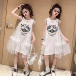 【120-170cm】ワンピース 女の子 ノースリーブ レース