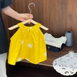 【80-130cm】セットアップ 女の子 ノースリーブ 透かし編み - 画像 (6)
