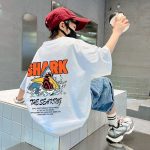 【90-160cm】半袖 トップス Tシャツ  男の子 アルファベット カートゥーン プリント カジュアル - 画像 (7)