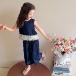 【90-140cm】セットアップ 女の子 切り替え ノースリーブ - 画像 (3)