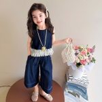 【90-140cm】セットアップ 女の子 切り替え ノースリーブ - 画像 (5)