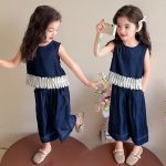 【90-140cm】セットアップ 女の子 切り替え ノースリーブ - 画像 (7)