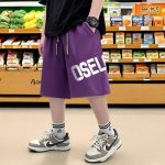 【100-170cm】ショートパンツ 男の子 5色展開 プリント アルファベット カジュアル - 画像 (3)