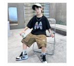 【120-170cm】セットアップ  男の子 プリント カートゥーン 半袖 Tシャツ＋ショートパンツ - 画像 (12)
