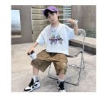 【120-170cm】セットアップ  男の子 プリント カートゥーン 半袖 Tシャツ＋ショートパンツ - 画像 (14)
