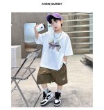 【120-170cm】セットアップ  男の子 プリント カートゥーン 半袖 Tシャツ＋ショートパンツ - 画像 (15)