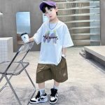 【120-170cm】セットアップ  男の子 プリント カートゥーン 半袖 Tシャツ＋ショートパンツ - 画像 (6)