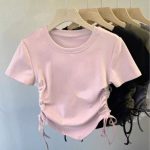 【110-160cm】半袖Tシャツ 女の子 シンプル シャーリング - 画像 (4)